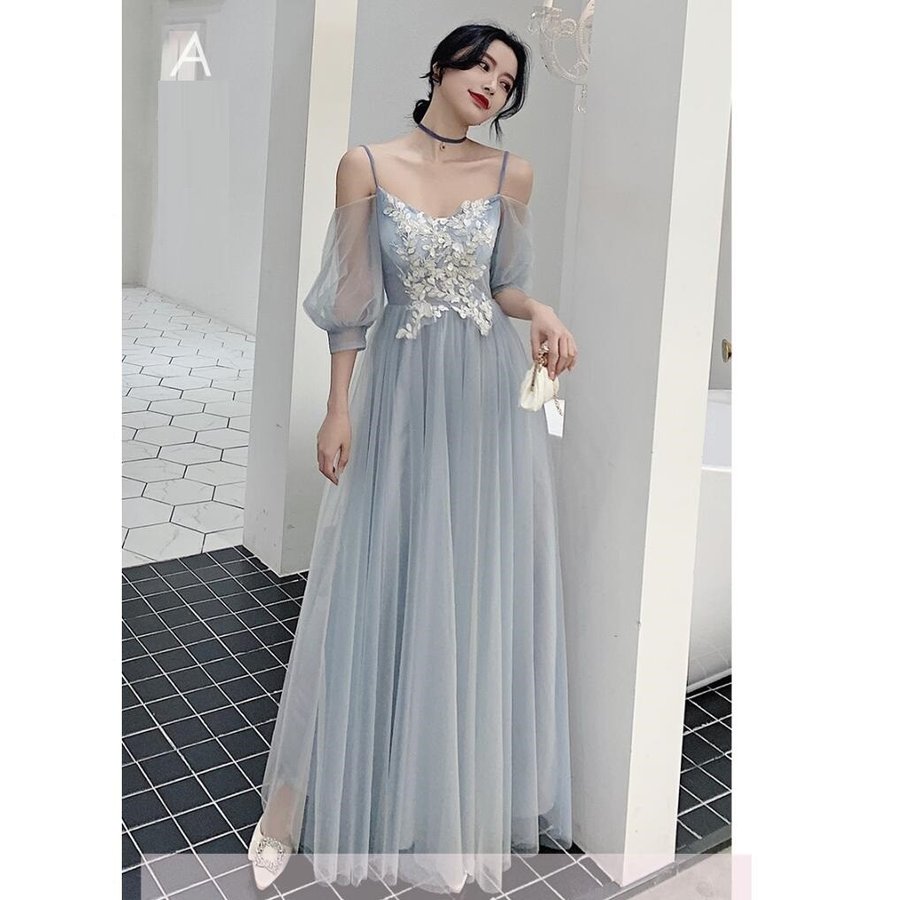 ブライズメイド ドレス ロング丈ドレス 花嫁の介添えドレス aラインワンピ ウエディングドレス 結婚