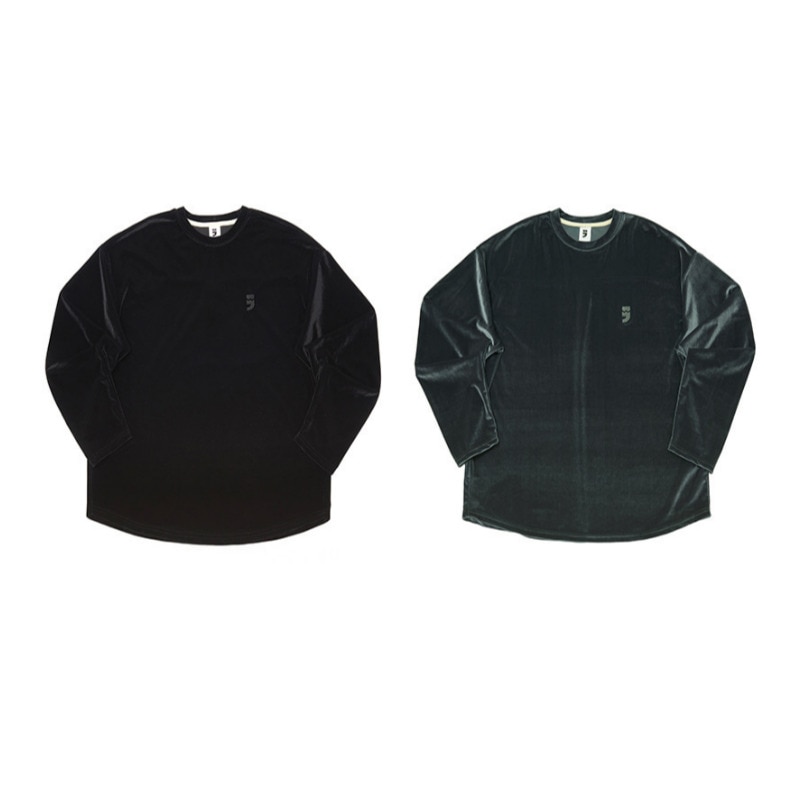 【A NOTHING】【BTSジョングク着用】ユニセックスベルベット長袖T-shirt DROP-SHOULDER VELVET TEE