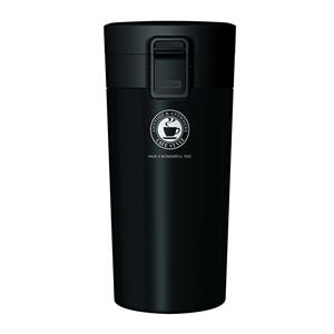 (30個セット) 真空断熱 タンブラー/水筒 (ブラック) 370ml ステンレス ワンプッシュオープン スリム仕様 『アスベル』
