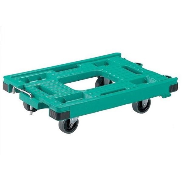 2個セット RSキャリー/物流機器 5637 3インチ エラストマー車 グリーン 自在2 固定2 静音キャスター仕様