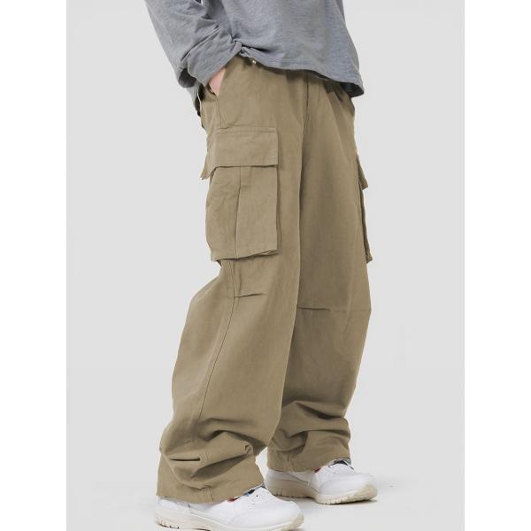 冷感 カーゴパンツ メンズ 涼しい ズボン アイスシルク ワイドパンツ 撥水 アウトドア ワークパンツ ロング丈 ボトムス無地 大きいサイズ 夏服 ゆったり 春夏秋