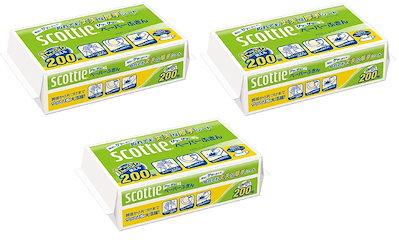 他サイト： 【まとめ買い】 スコッティ ペーパーふきん サッとサッと 400枚(200組) ×3個セットの商品画像
