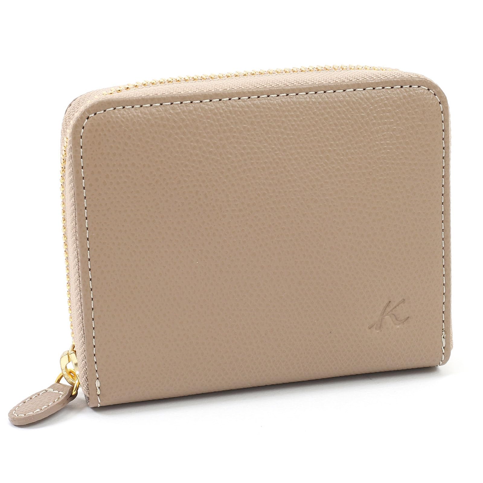 [キタムラ] 小銭入れ キズが目立ちにくい型押し PH0723 サンドベージュ/アイボリーステッチ 52913