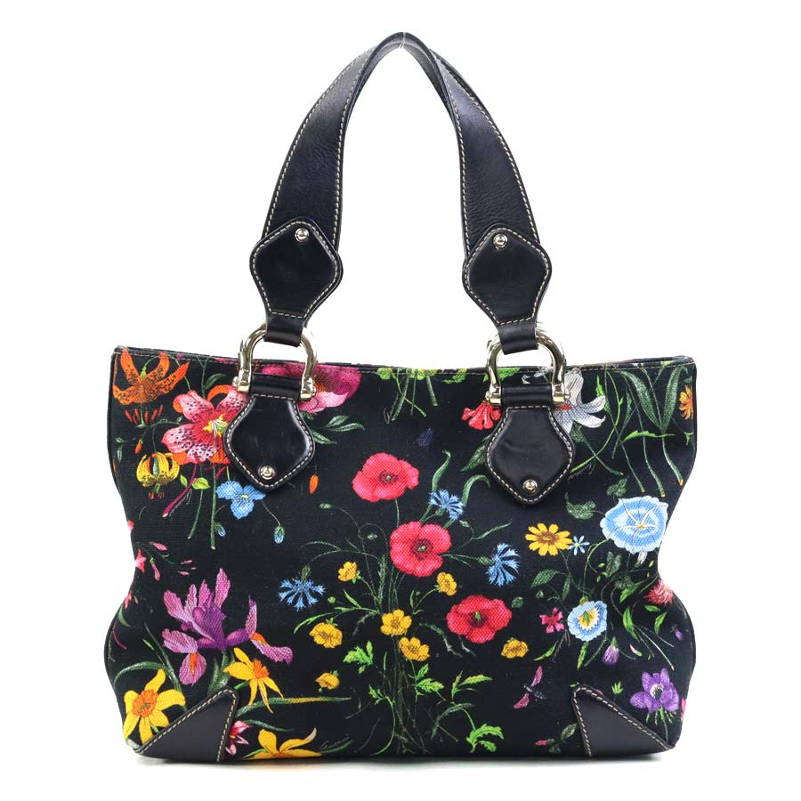 グッチ GUCCI ハンドバッグ フローラ キャンバス/レザー ブラック/マルチカラー レディース 153024 h32062k