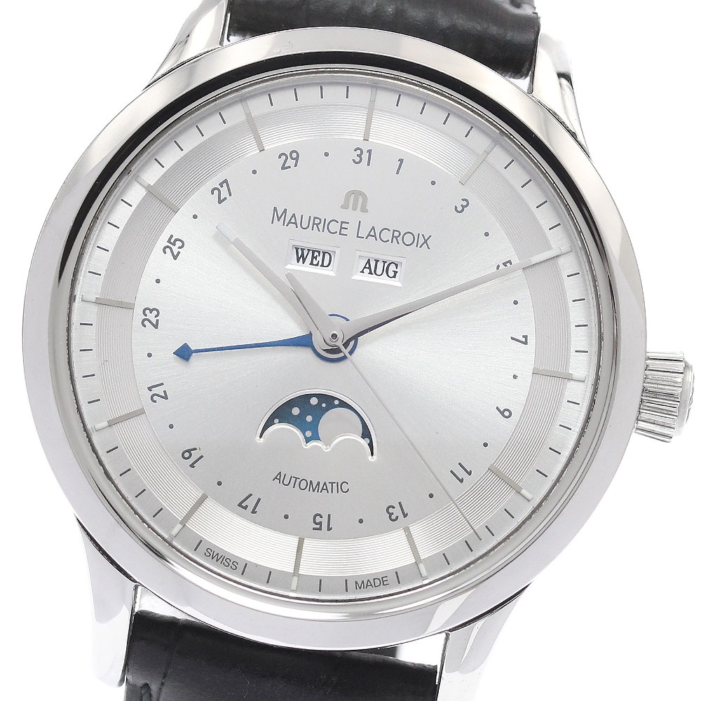 モーリスラクロア MAURICE LACROIX LC6068-SS001-13E レ クラシック ムーンフェイズ 自動巻き メンズ 良品 _943629【中古】