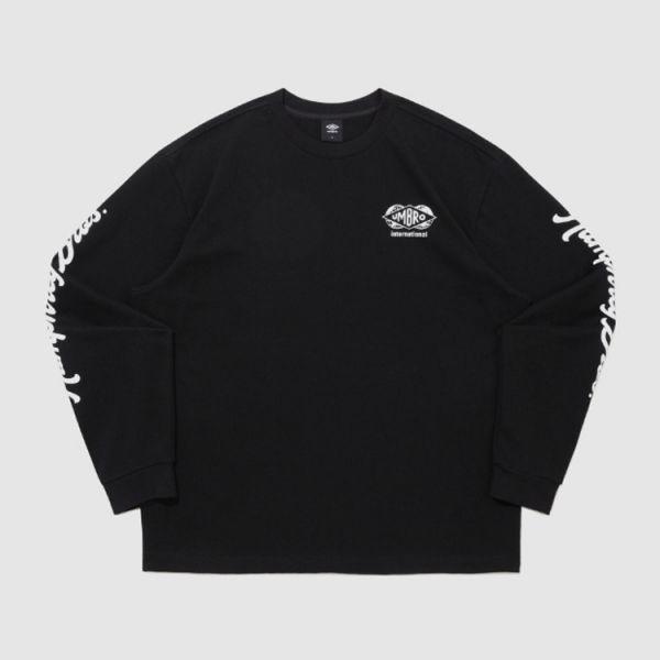 HBLブリットカジュアルグラフィック長袖TシャツブラックUR121CRL26BLK 931235