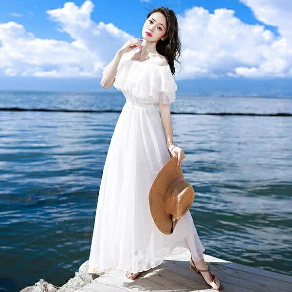 リゾートワンピース リゾートワンピ ハワイ 白ワンピース リゾート ワンピース ハワイアン 大人可愛い 夏ワンピース 2way オフショルダー 白 フリル 夏ワンピ 白 レディース きれいめ おしゃれ