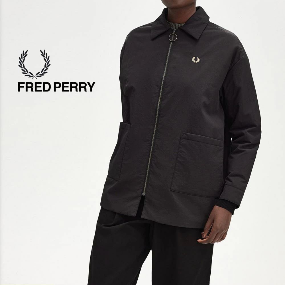 パッチド ジップ スルー オーバーシャツ Padded Zip-Through Overshirt J8102 102 ブラック