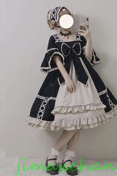 サマー　Lolita系　ワンピース　ロリータ トップス 萌え レディース ゴスロリ ロリータファッション　変装　トップス 中袖