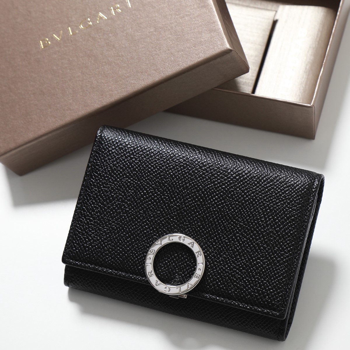 BVLGARI ブルガリ カードケース Bulgari Bulgari 2 30420 メンズ 名刺入れ レザー ロゴ ミニ財布 ブラック