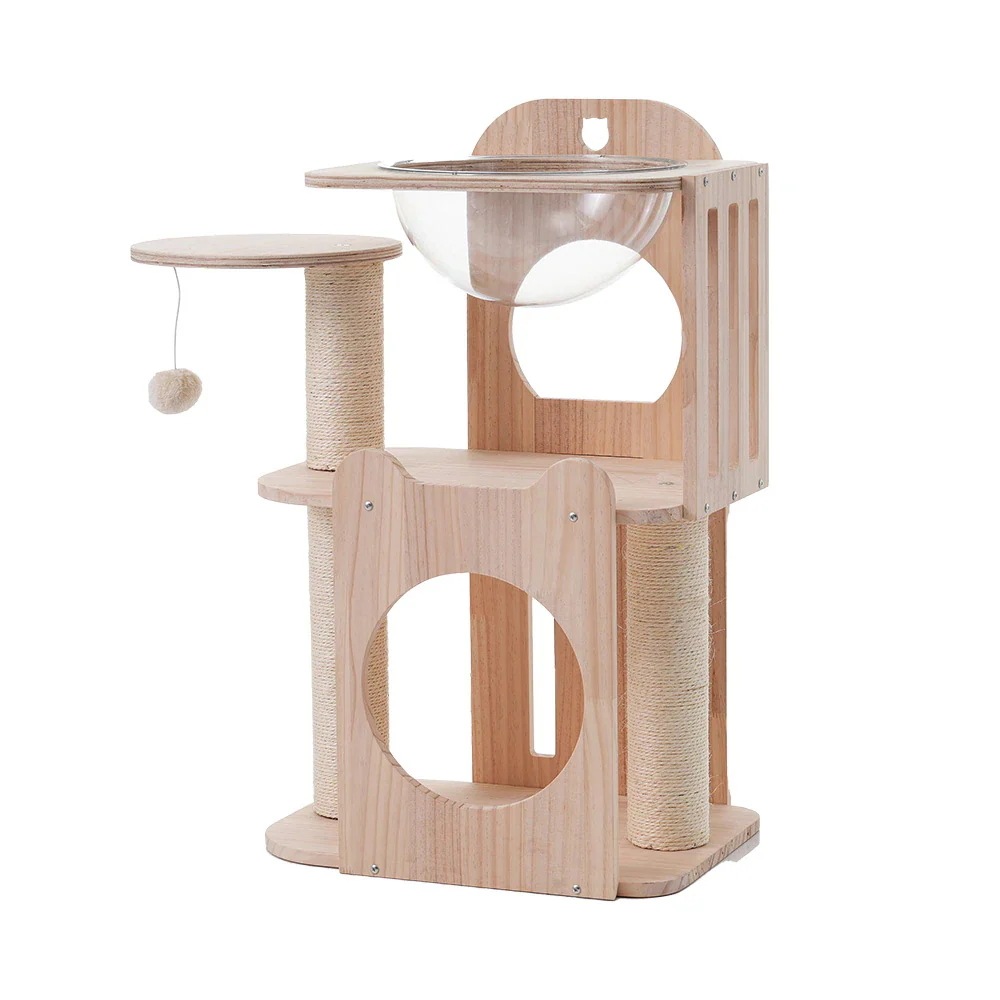 キャットタワー 据え置き シニア 省スペース 全高78cm もちゃ付き 麻紐 宇宙船ハンモック付き 全面麻紐 爪とぎ 猫タワー ペット用品 cattower