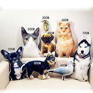 クッション　ペット猫犬 写真プリント オーダーメイド 両面印刷 ギフト 抱き枕 供養