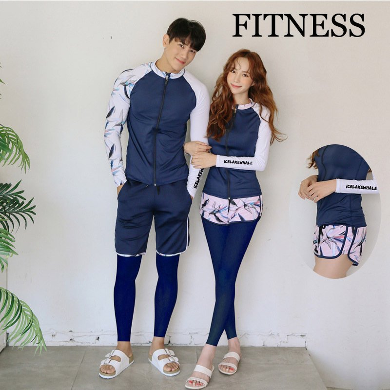 レディース 体型カバー 上下セット 水着 ラッシュガード ペアルック ラッシュガード メンズ 長袖