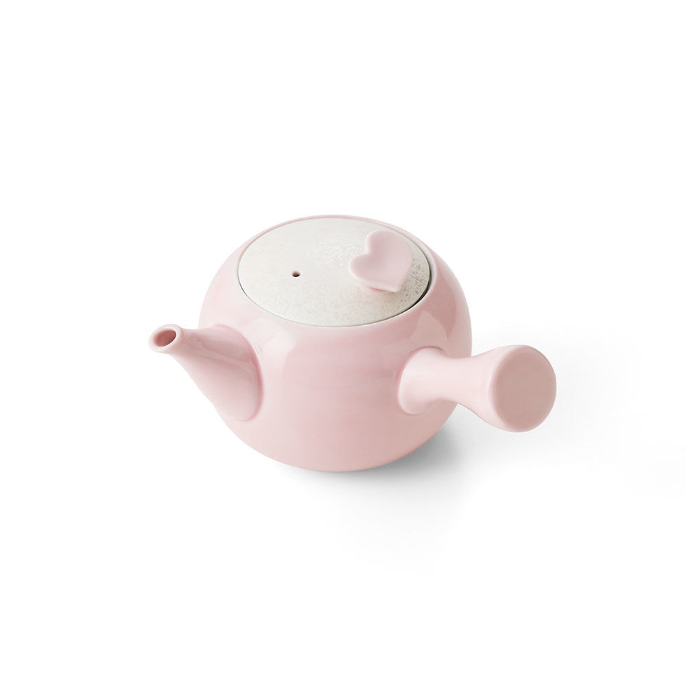 虹彩ハート 急須 有田焼 かわいい ピンク　日本製　ポット