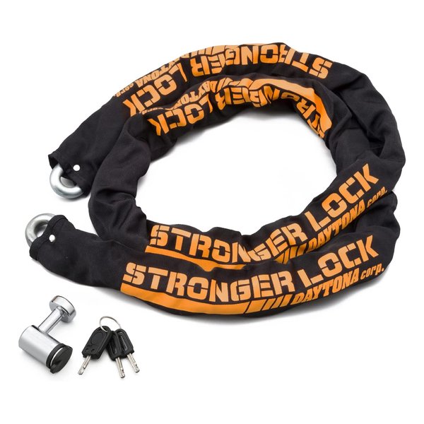 バイクロック 42mm幅チェーン φ12mmスチール合金 ストロンガーチェーンロック 2.0m D31236