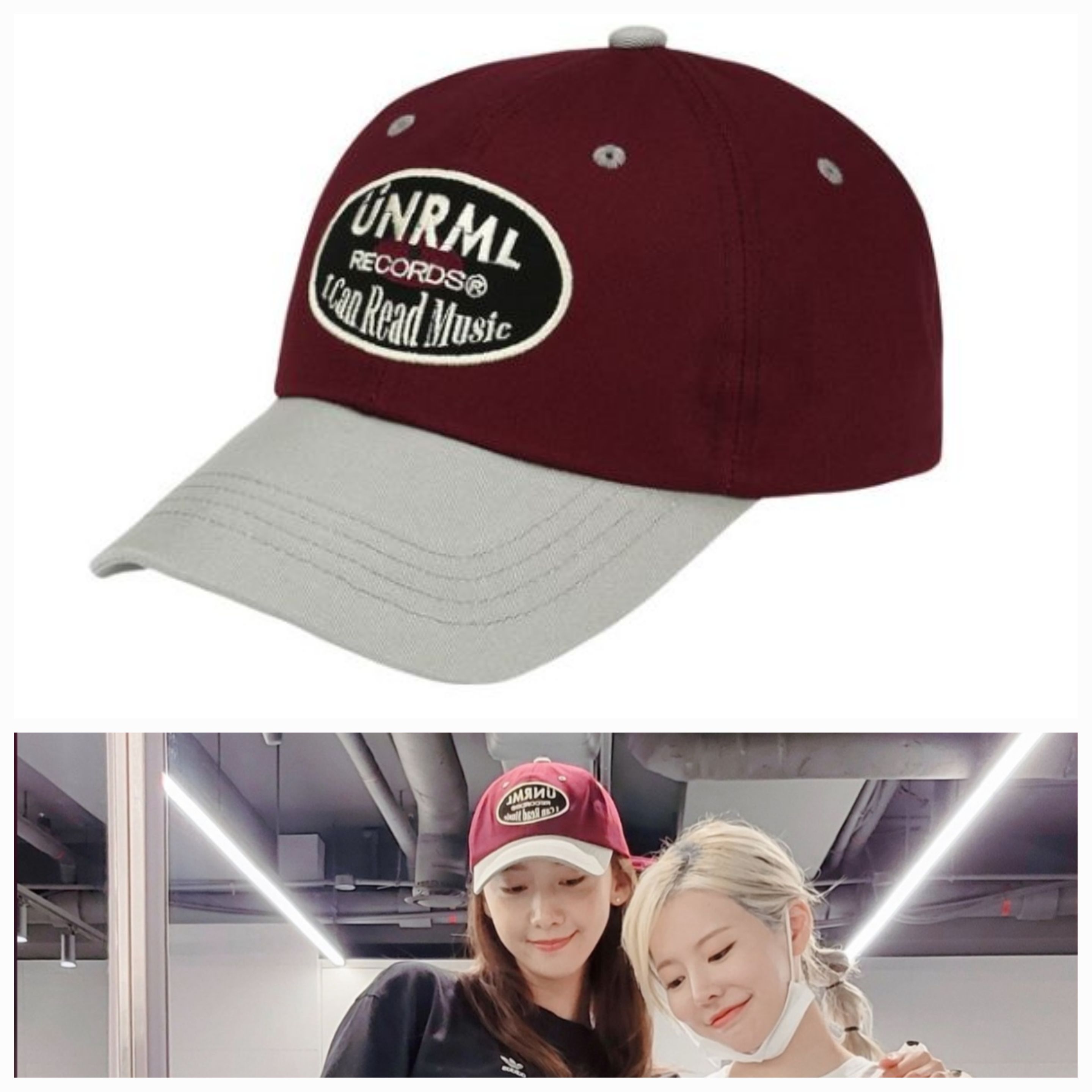 キャップ UNRMLUNRML/Girls Generation Yoona wear/color matching ball cap purple