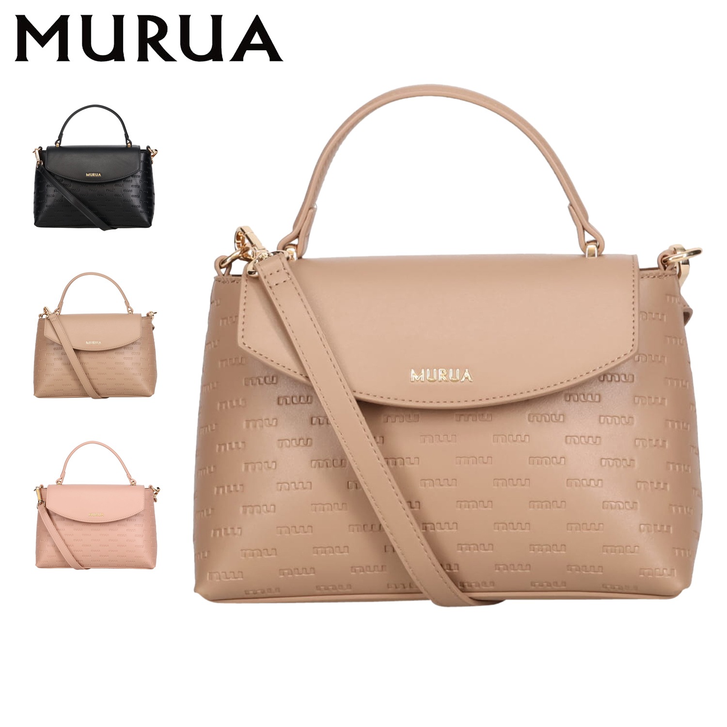 ハンドショルダーバッグ レディース 斜めがけ 軽量 ブラック ベージュ ピンク 黒 MR-B1314