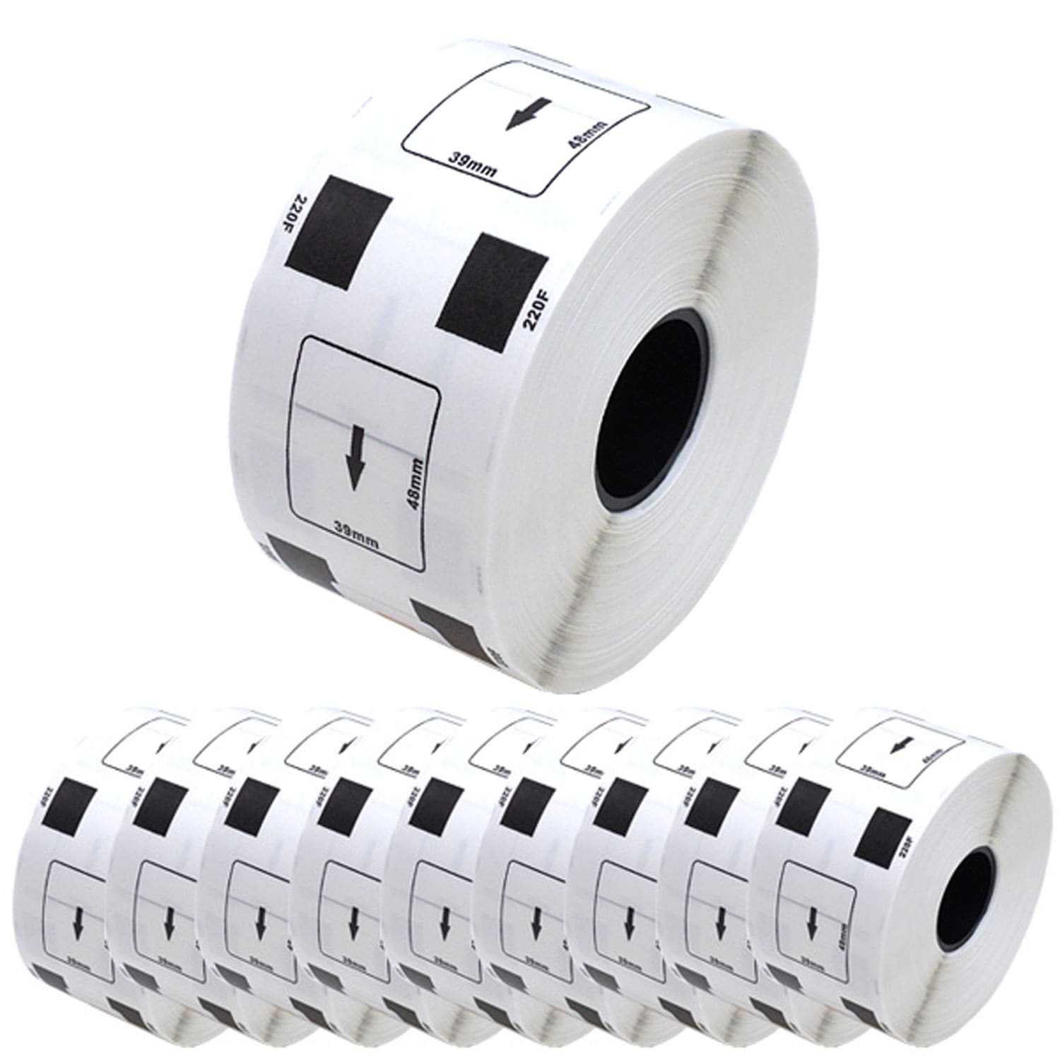 ブラザー用 ピータッチ DKプレカットラベル (感熱紙) DK-1220 互換品 食品表示用ラベル 白 39mm×48mm 620枚入り 10個セット