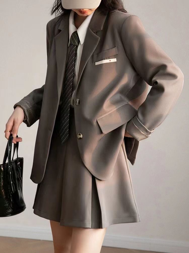 ファッションッセットアップ レディース 2点セット 長袖 制服 ジャケット スカート スーツ 卒服 卒業式 ファッション 女の子