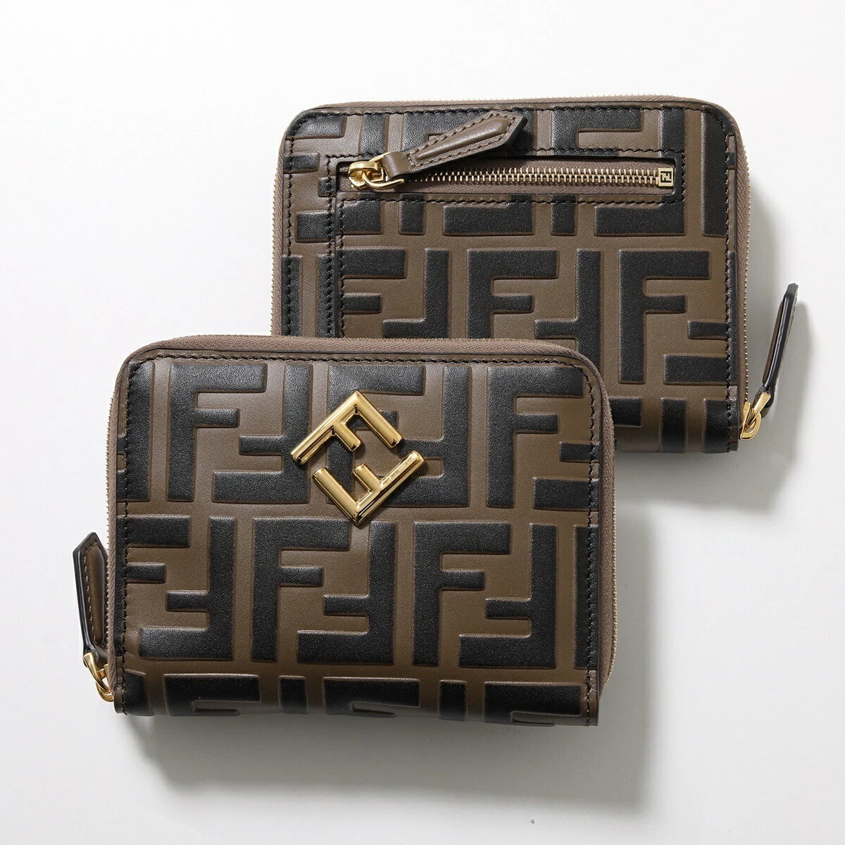 FENDI フェンディ 二つ折り財布 8M0508 ADYM レディース レザー FFダイヤモンド ミディアム ラウンドファスナー ミニ財布 F13VK