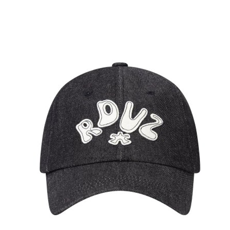 HALF LOGO APPLIQUE BALLCAP BLACK