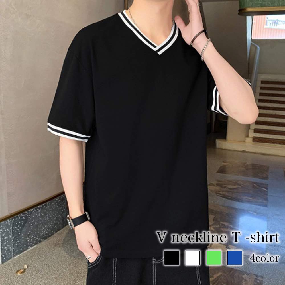 Tシャツ メンズ VネックラインTシャツ ブラック おすすめ 半袖 シャツ ブランド オシャレ 涼しい 夏 カジュアル ティーシャツ 肌着 おしゃれ 7分袖 コットン Vネック ワッフル ロング 人気 9,681円