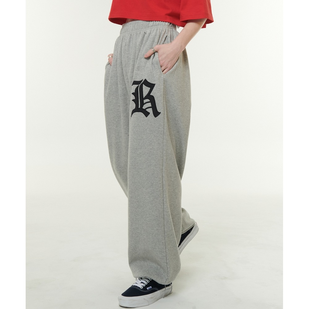 TAKEASYウーマンズRロゴワイドパンツ（メランジグレー）