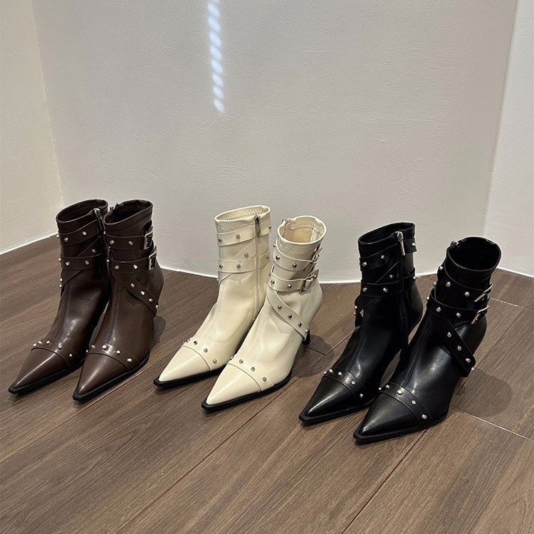 ブーツ レディース ショートブーツ アンクルブーツ 韓国 ショート ピンヒール ハイヒール