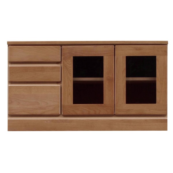 ローボード テレビ台 3段 約幅90cm ブラウン 木製 扉収納付き 日本製 リビング ダイニング 完成品 玄関渡し