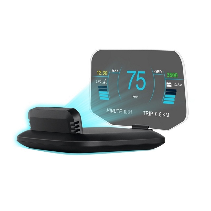 ヘッドアップディスプレイ HUD C1 OBD2+GPS 速度計 大画面 二重表示防止 6ヶ月保証