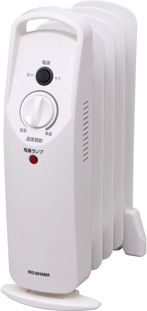 アイリスオーヤマ ヒーター オイルヒーター 3.3畳 ウェーブ型 500W 小型 コンパクト 温度調節可能 転倒オフ機能 メカ式 足元 省エネ 暖房 POH-505K-W ホワイト