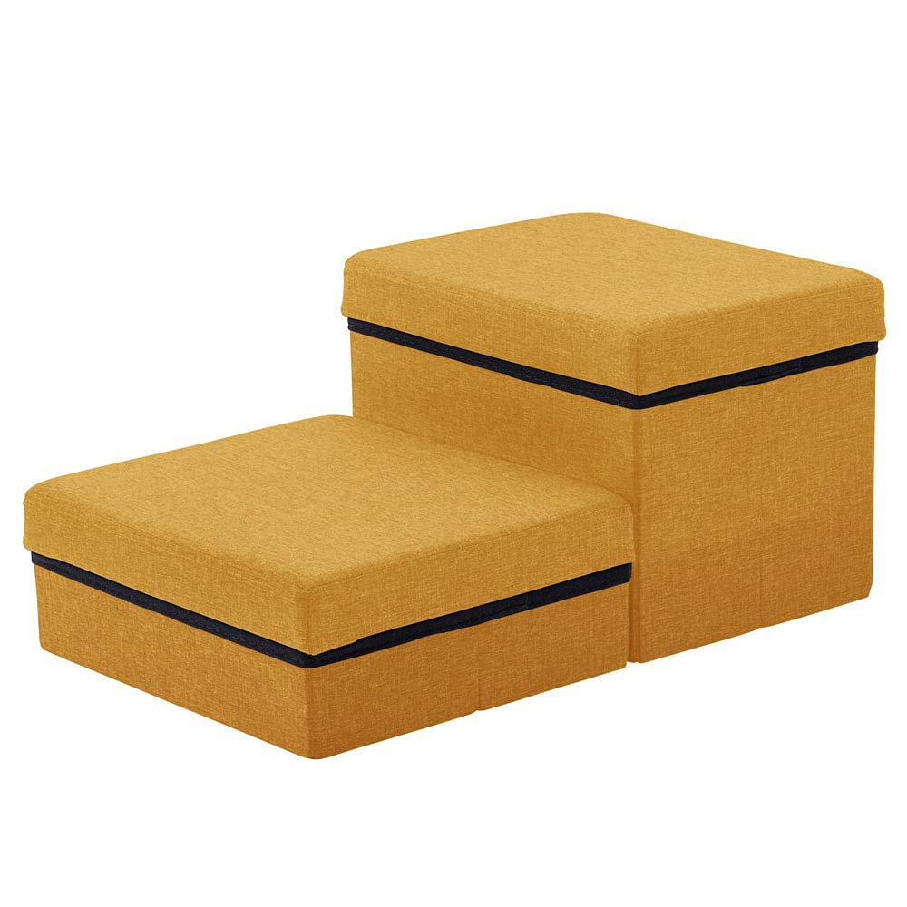 アイリスオーヤマ ドッグステップ 犬用階段 踏み台 2段 収納 折りたたみ マスタード 小型犬 高さ30cm 7,918円