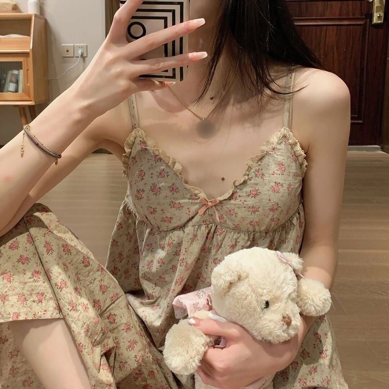 レディース ルームウェア 部屋着 寝巻 ナイトウェア リラックスウェア ネグリジェ セットアップ