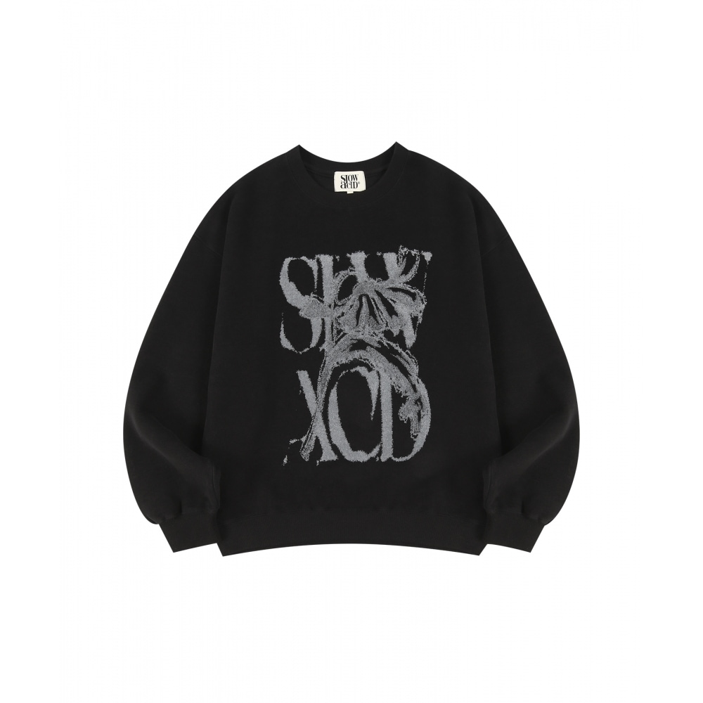 SLOW ACIDピッチスキンラスティロゴスウェットシャツ[ブラック]