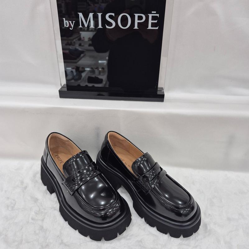By 女性 チャンキーソール ペニーローファー 112HT419FH014 BLACK 4 JJ