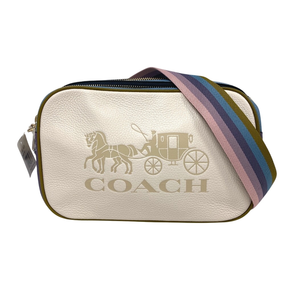 91082 アウトレット 馬車ロゴ レザー ショルダーバッグ マルチカラー レディース ブランド