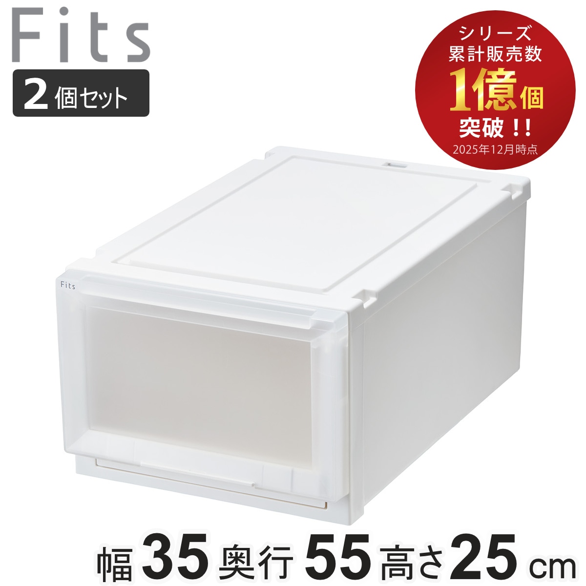 収納ケース 2個セット 幅35x奥行55x高さ25cm Fits フィッツケース アドバンス 3525 クローゼット 収納 収納ボックス 日本製 衣装ケース 衣類ケース 天馬 押入れ収納