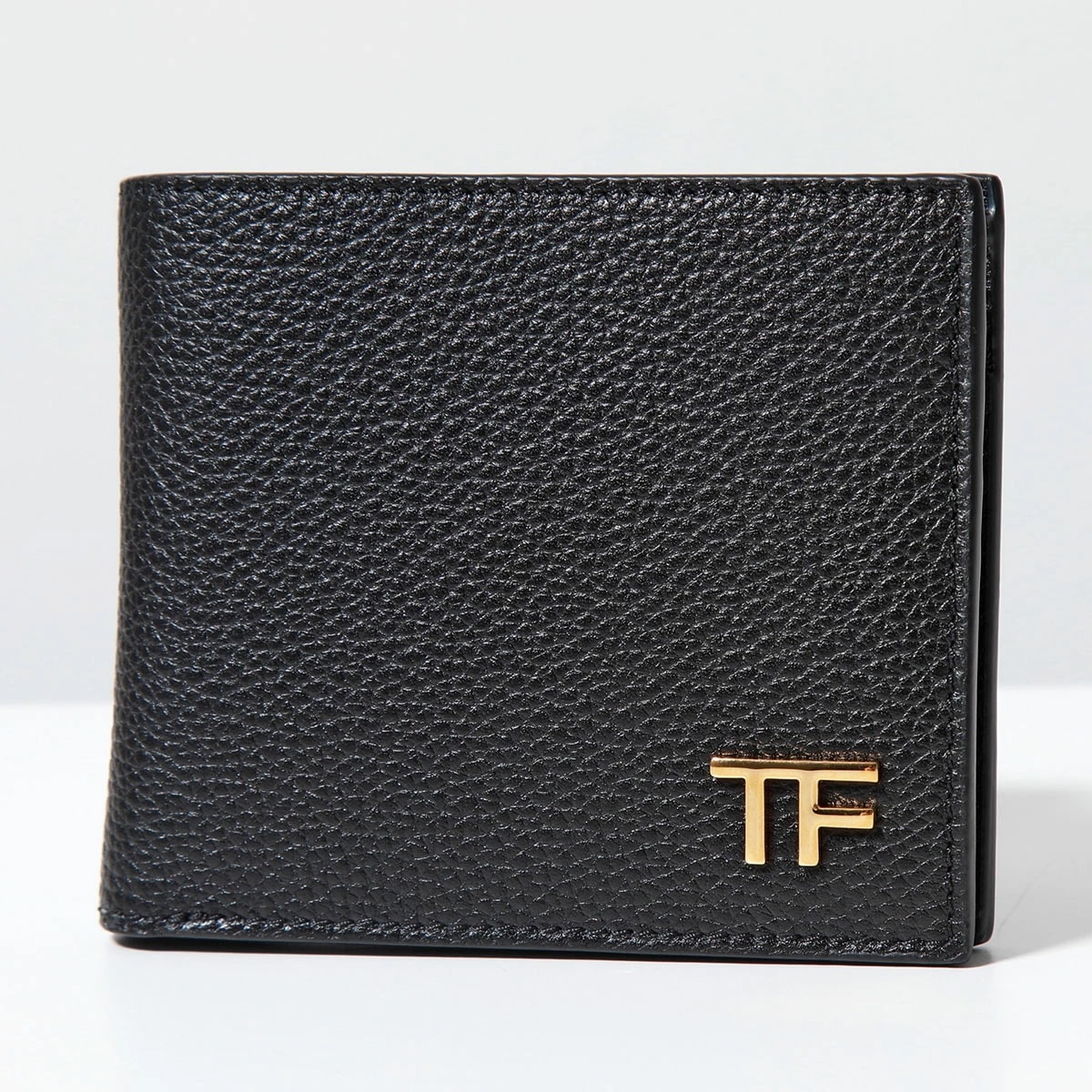 TOM FORD トムフォード 二つ折り財布 YT278 LCL158G メンズ レザー ミニ財布 小銭入れあり TFロゴ 1N001/BLACK