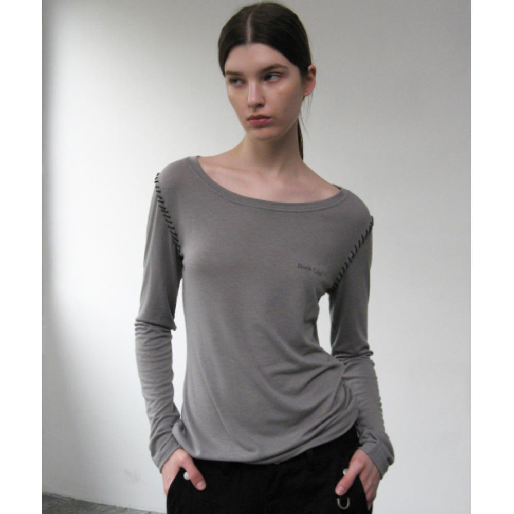 ROCKCAKE Rope Shoulder Long Sleeve Top Gray RC25TP18100 8,350円