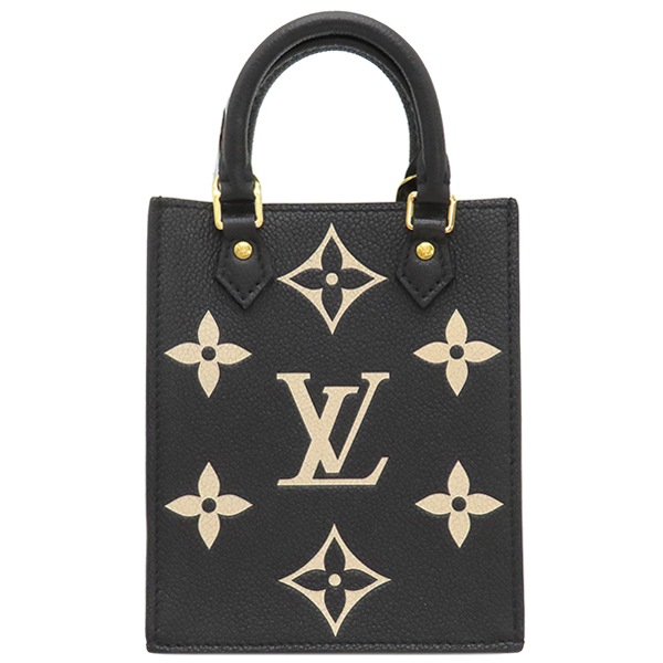 ルイヴィトン LOUIS VUITTON 2WAYバッグ プティット サックプラ バイカラーモノグラムアンプラント ブラック×ベージュ ゴールド金具 黒 ショルダー M81416 RFID 【箱】【中