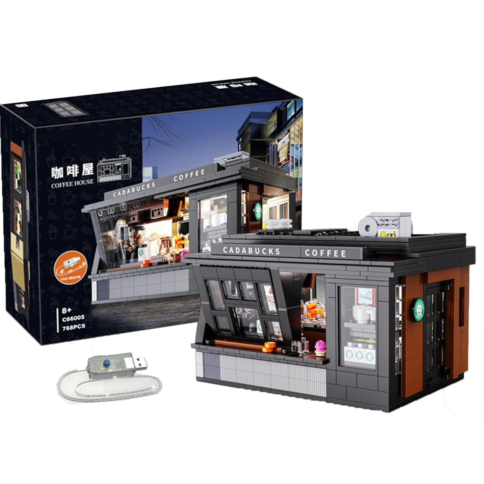 8歳以上の大人の誕生日プレゼント&ディスプレイに最適 モジュラーストリートシーン組み立てレンガ ライトセット付き カフェおもちゃ組み立てセット 768個 コーヒーショップ組み立ておもちゃ 12,192円