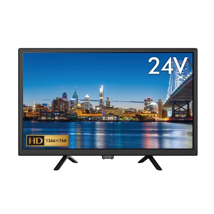 液晶テレビ 24V型 ダブルチューナー GH-TV24B-BK ブラック