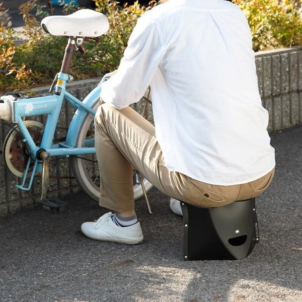 折りたたみ 椅子 スツール 携帯 持ち運び 収納 薄い スリム 座高 18cm