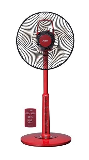 三菱電機 リビング扇風機 AC扇 静音 風量3段階 リモコン付 スマート収納 ロング気流 スパイシーレッド R30J-RW-R