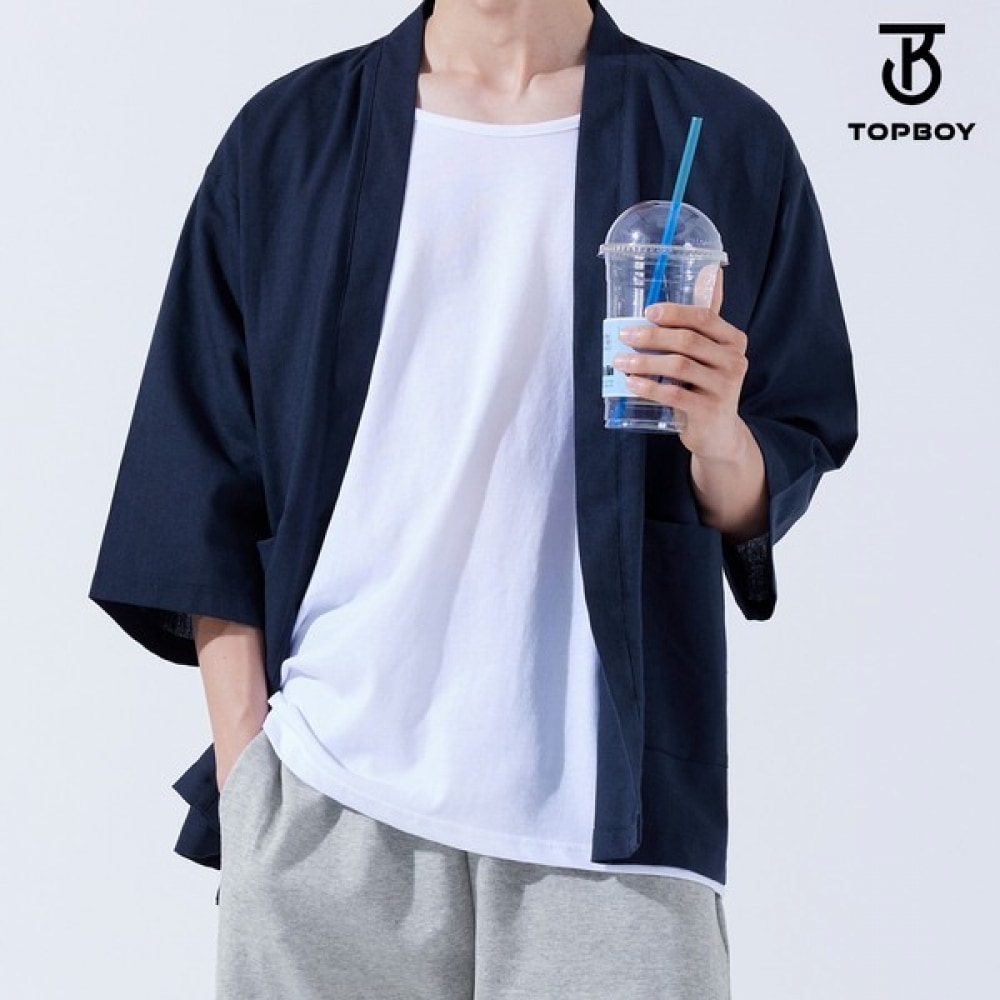 (TOPBOY) 浴衣オーバーフィットリネンカーディガン (TOP086)