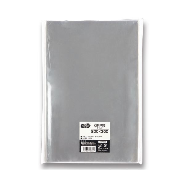 （まとめ） TANOSEE OPP袋 フラット 200300mm 1セット（500枚：100枚5パック） 2セット
