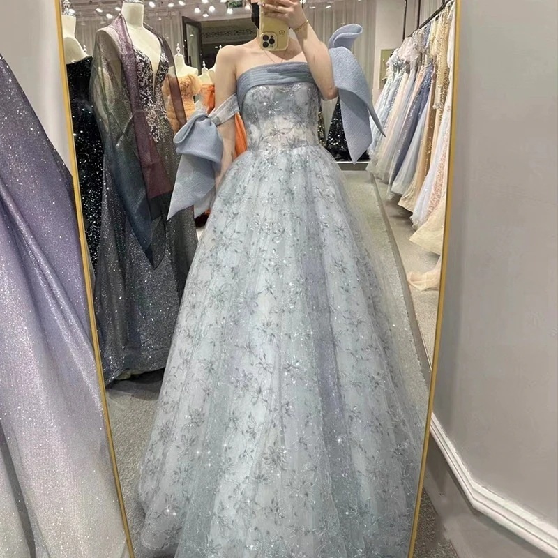 ワンショルダーイブニングドレスおしゃれでエレガントな妖精卒業式衣装成人式女子2025ドレス