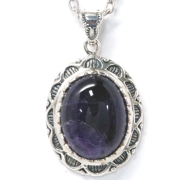 インディアンジュエリー ペンダント ネックレス 天然石 アメジスト 紫水晶 サンレイズ 太陽の光 フラワー 花 メンズ レディース シルバー925