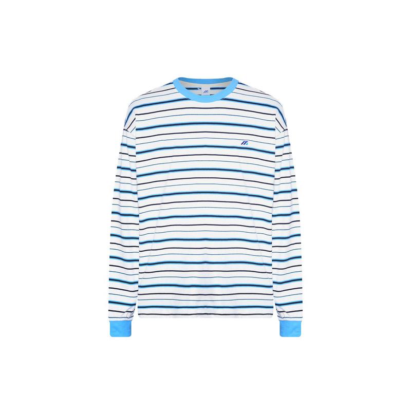 共用モノグラムアーカイブストライプTシャツ32YA5A8002 MONOGRAM M STRIPE LONG SLEEVE