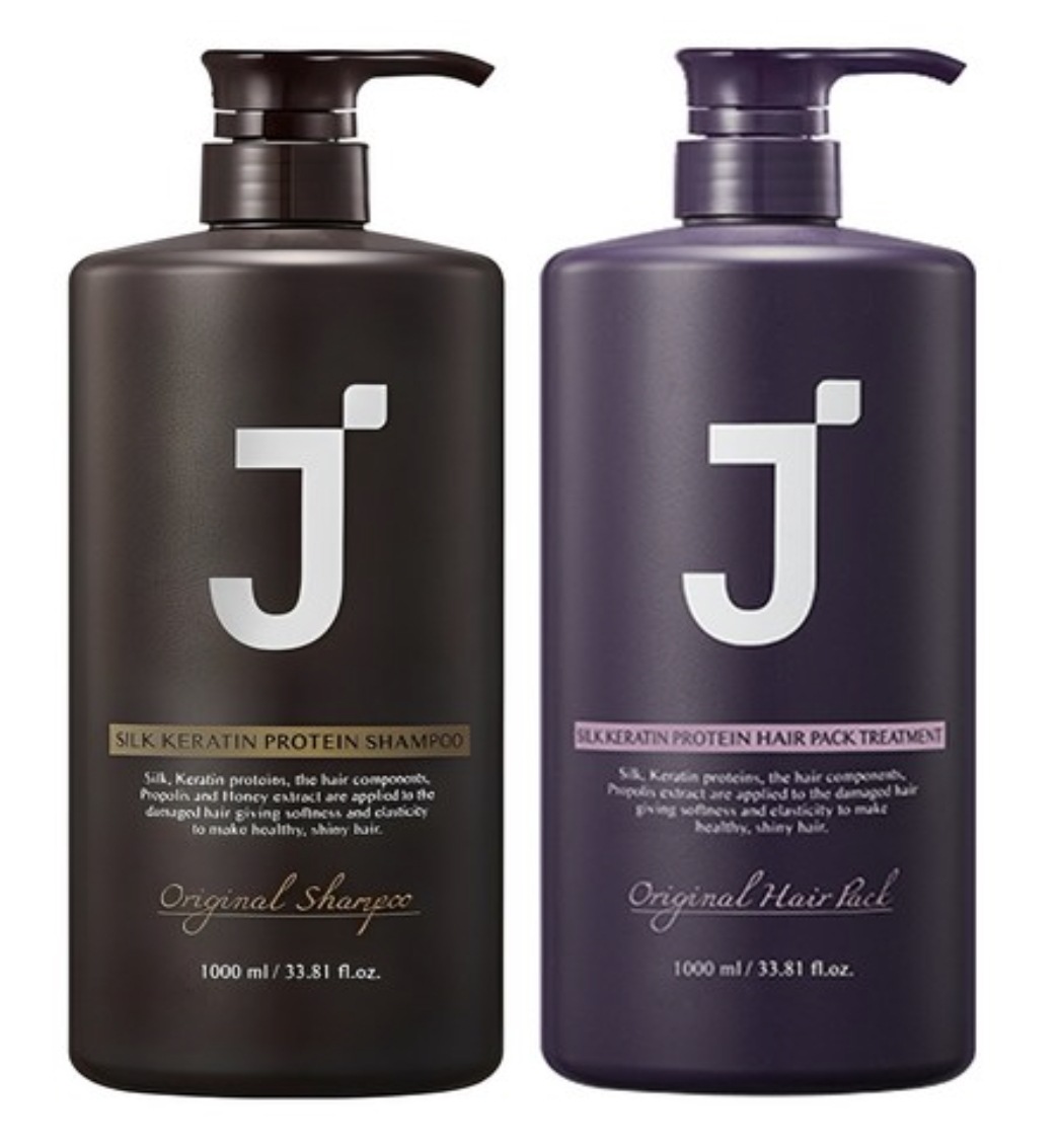 シルクケラチン タンパク質シャンプー 1L ＋ ヘアパック トリートメント 1L1個